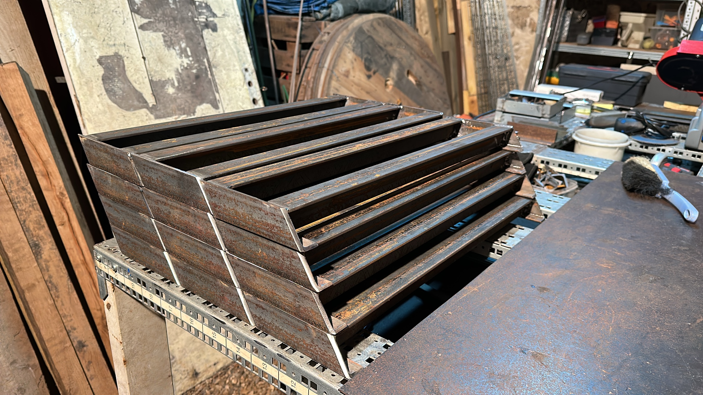 Echelle de meunier acier/chêne